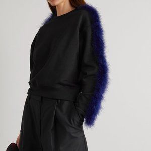 DRIES VAN NOTEN HAFFE FEATHER-TRIMMED SWEATSHIRT